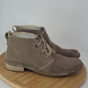 Bussola Suede Leather Chukka Boots Sevilla in Fossil Tan Brown Women EU 39 8 US